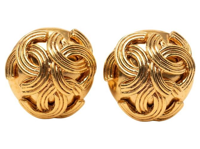 Orecchini a clip Chanel Vintage Coco Mark D'oro