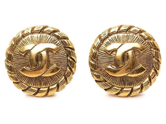 Orecchini a clip Chanel Vintage Coco Mark D'oro