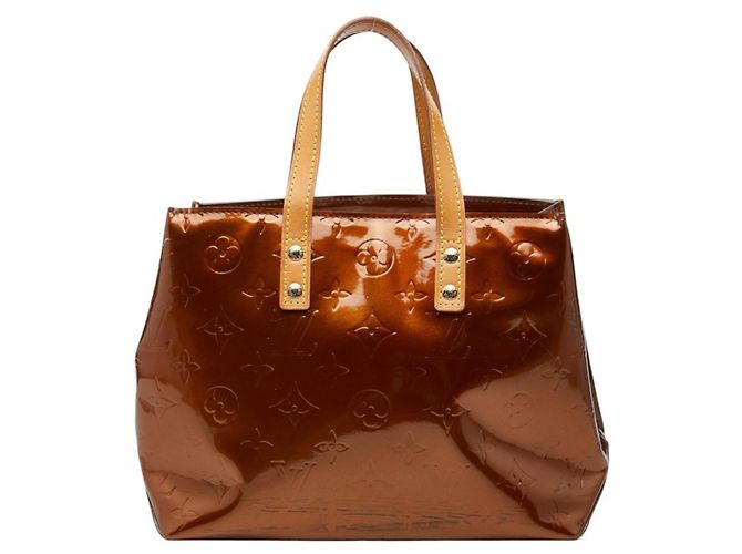 Sac à main Louis Vuitton Monogram Vernis Lead PM Marron Bronze