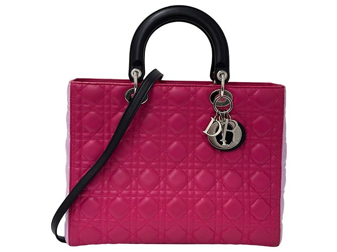 Bolsa de mão em couro rosa Christian Dior