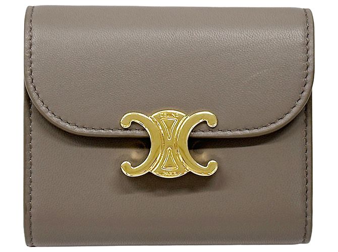 Triomphe Céline Portafoglio in pelle bi-fold Celine Marrone