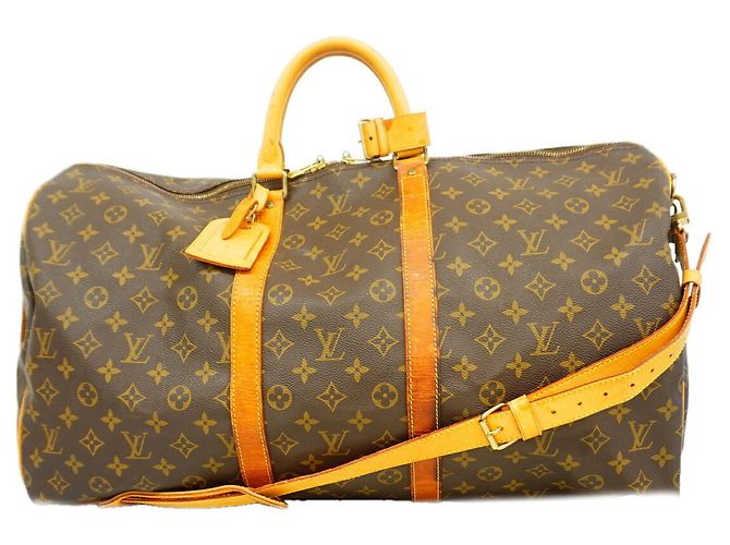 Borsa Louis Vuitton Monogram Keepall Bandoulière 55 Marrone
