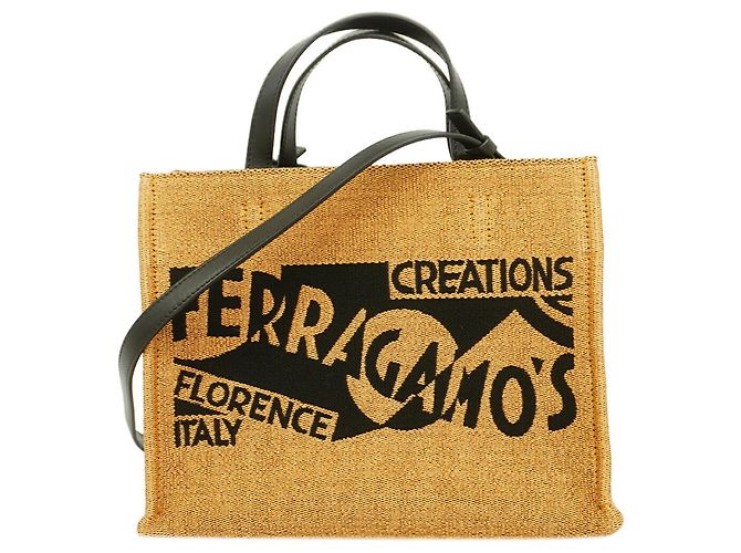 Borsa Salvatore Ferragamo Beige e Nera Nero