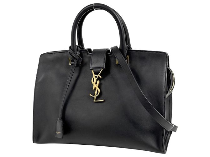 Yves Saint Laurent Cabas Small 2-Way Lederhandtasche Schwarz