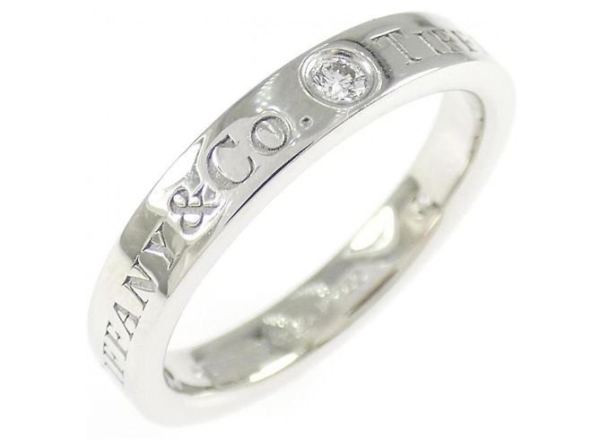 Tiffany & Co Anel Aliança Tiffany em Platina e Diamantes