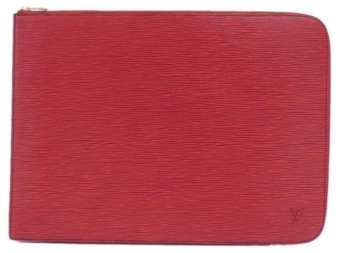 Borsa Louis Vuitton Epi Pochette Documents Rosso
