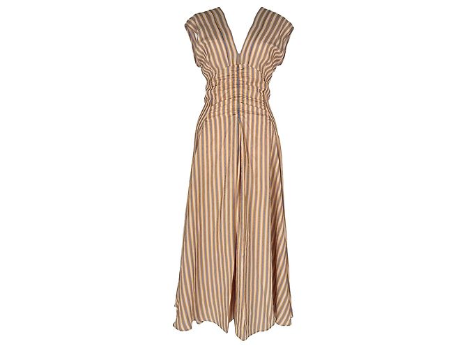 Abito midi a righe Sandro Anym in viscosa multicolore