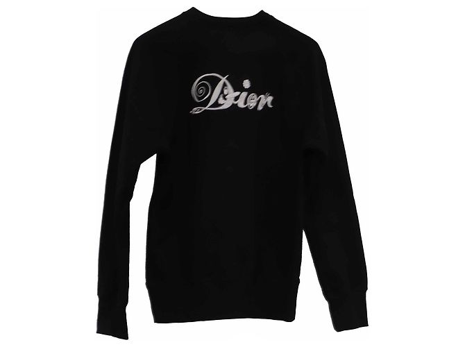 Dior x Kenny Scharf Logo Sweatshirt aus schwarzer Baumwolle