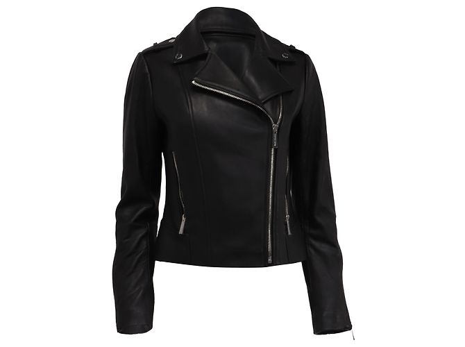 Giacca Biker Michael Kors in pelle nera Nero