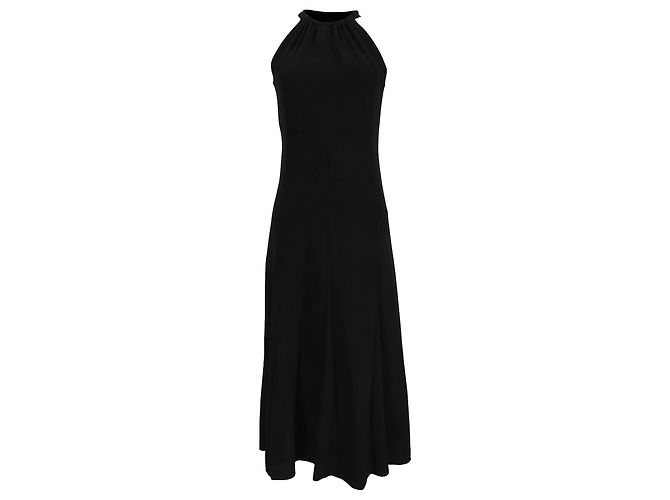 Dries Van Noten Halterkleid aus schwarzem Polyester