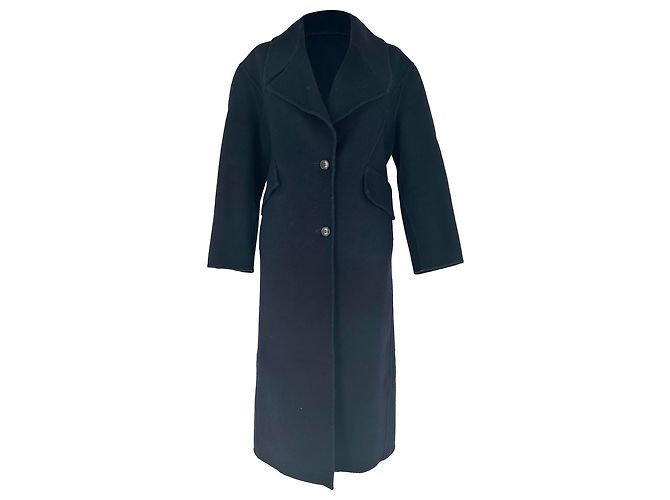 Ba&Sh einreihiger Mantel aus Wolle in Navy Blue Blau Marineblau