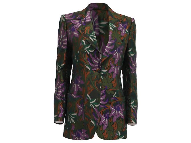 Dries Van Noten Printed Blazer in Multicolor Acetate Multiple colors