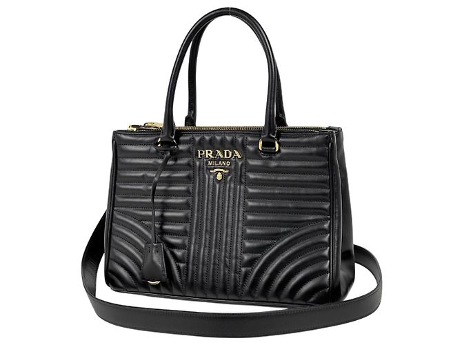 Prada 2-Way Leather Handbag in Nero Black