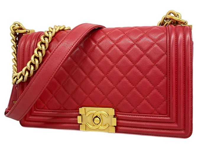 Bolso de hombro Chanel Boy Chain Roja