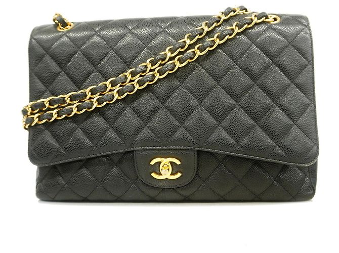 Borsa a tracolla Chanel in vitello granulato marrone