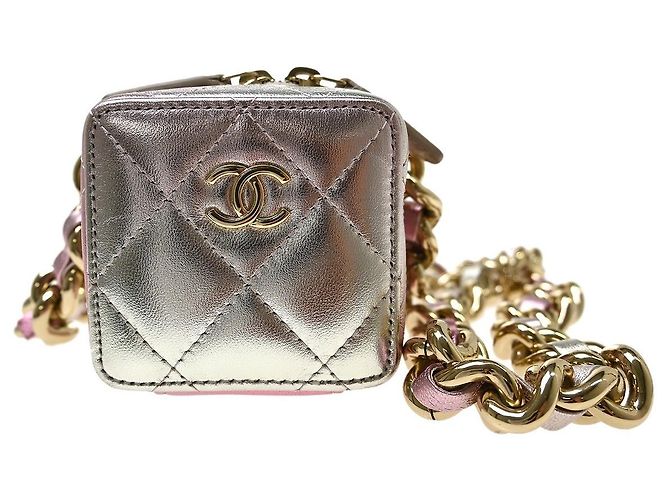 Chanel Like A Wallet Clutch With Chain Quilted Gradient Metallic Lambskin Mini Rose