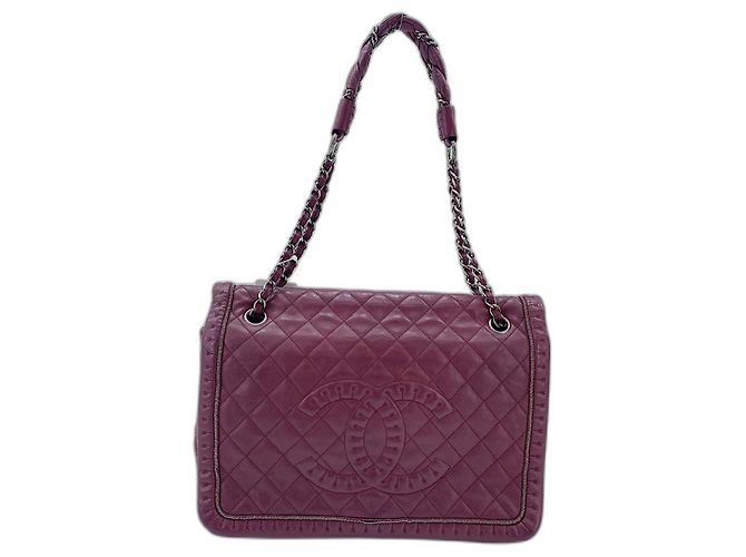 Borsa Chanel Matelassé in rosso vino Bordò