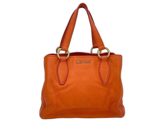 Borsa Miu Miu Vitello Caribe Arancione