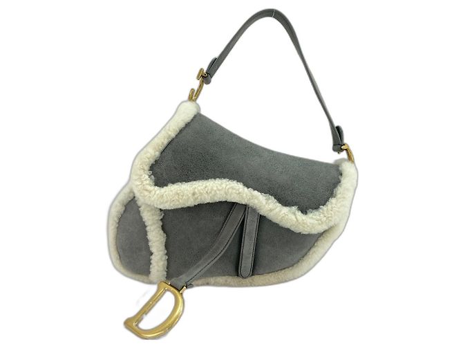 Borsa Saddle Christian Dior in Gray Marrone