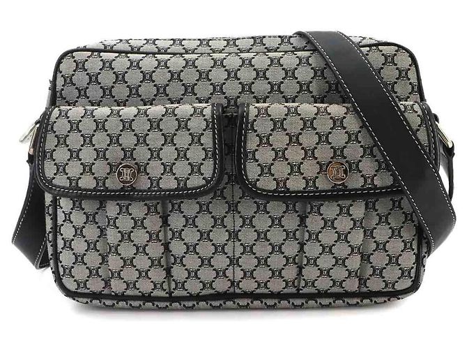 Céline Sac à main épaule Celine Macadam Marron Noir