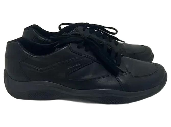 Baskets Prada en cuir noir