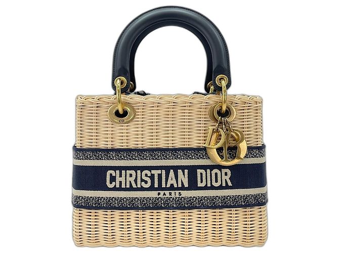 Borsa a mano e a tracolla Christian Dior Lady - Beige