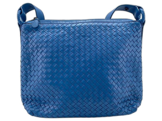 Borsa a tracolla Bottega Veneta Intrecciato Blu