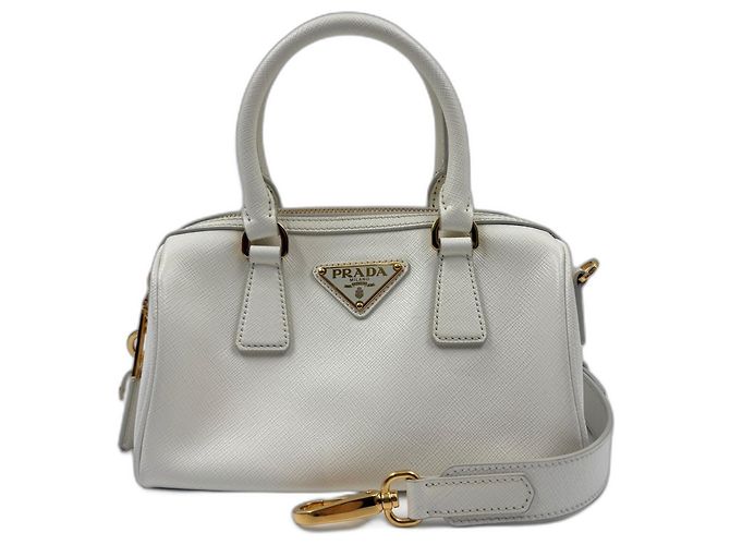 Bolsa PRADA Saffiano usada em White Branco