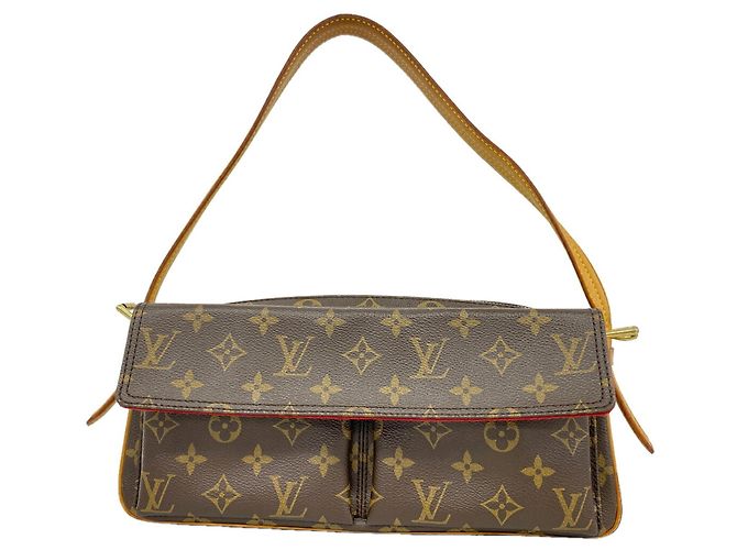 mala de ombro Louis Vuitton Monogram Vivacite MM Marrom