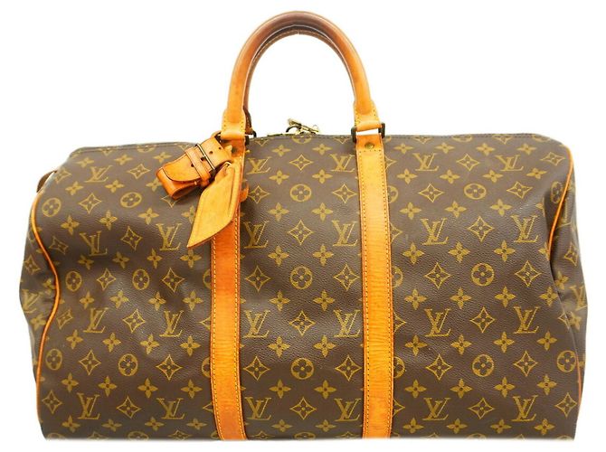 Borsa Louis Vuitton Monogram Keepall 50 Marrone