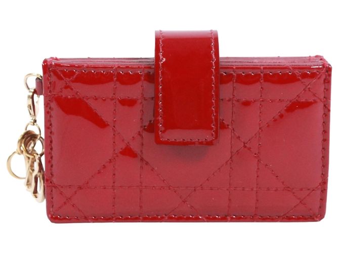Tarjetero Christian Dior Cannage Roja