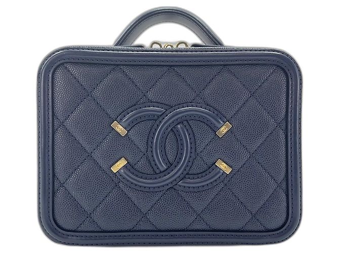 Borsa a tracolla Chanel Filigree in Navy Blu navy