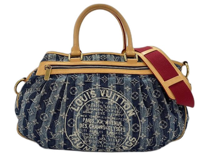 Borsa Louis Vuitton Cabas Raye GM Blu