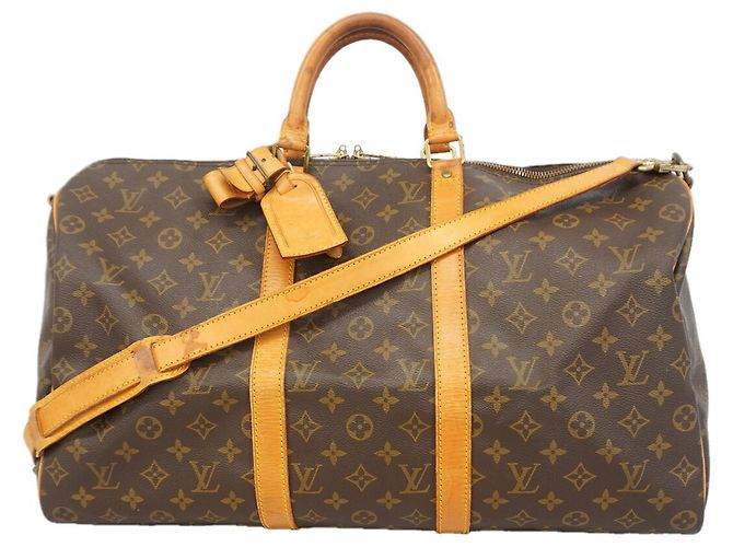 Louis Vuitton Boston Monogram Keepall Bandoulière 50 Marrone