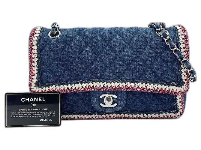 Borsa a tracolla Chanel Matelassé Navy Blu navy