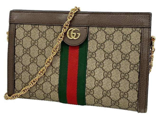 Borsa a tracolla Gucci Ophidia Marrone Beige