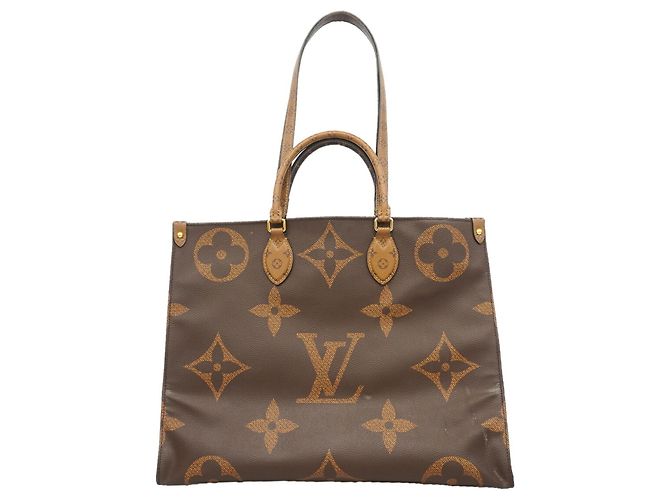 Louis Vuitton Monogram Giant Reverse OnTheGo GM Tote Bag Braun