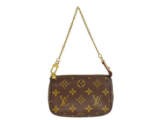 Louis Vuitton Monogram Mini Pochette Accessoires Braun