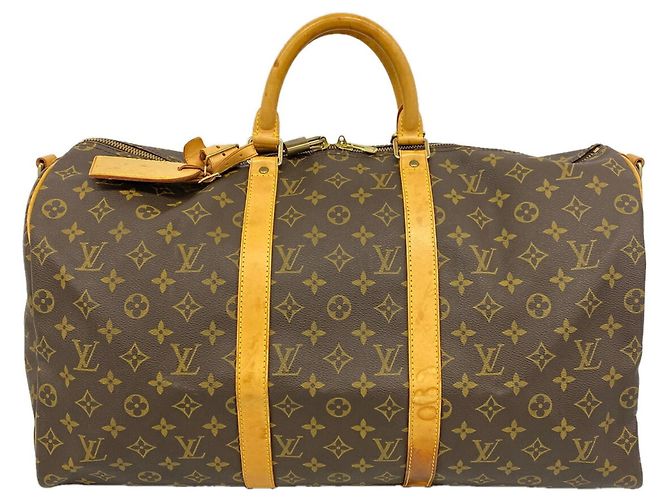 Louis Vuitton Boston Monogram Keepall Bandoulière 50 Marrone