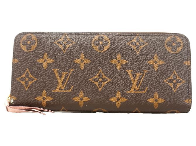 Louis Vuitton Monogram Portefeuille Clemence Long Wallet Castaño Rosa