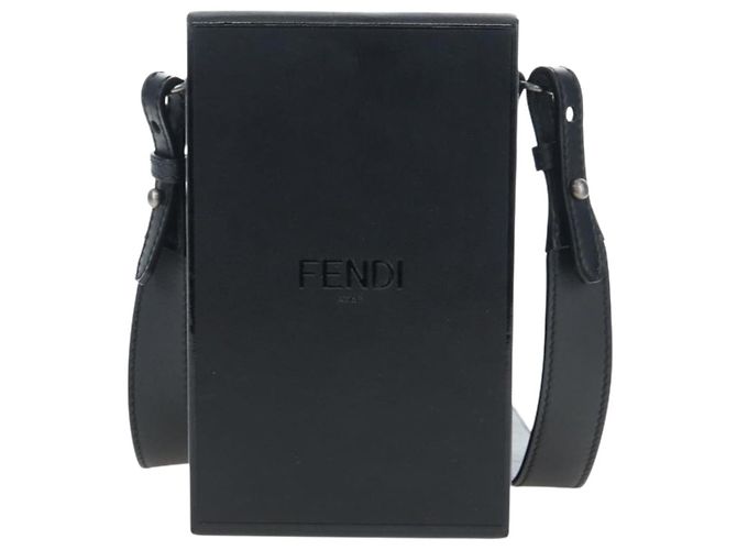 Fendi Logo Vertical Box Leather Noir