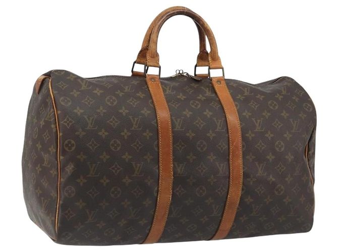 LOUIS VUITTON Monogram Keepall 50 Boston Bag M41426 LV Auth 196430 Monograma