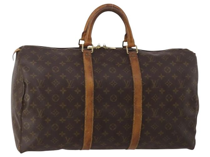 LOUIS VUITTON Monogram Keepall 50 Boston Bag M41426 LV Auth 197501 Monogramme