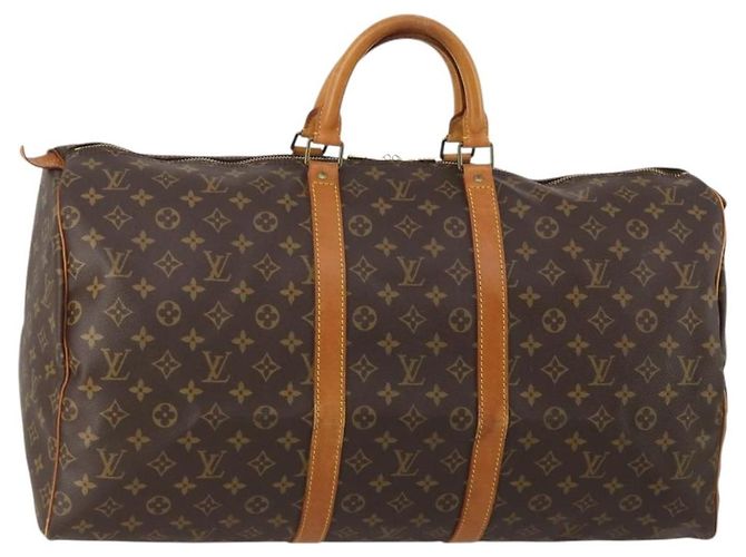 LOUIS VUITTON Monogram Keepall 55 Boston Bag M41424 LV Auth 196262A Monograma