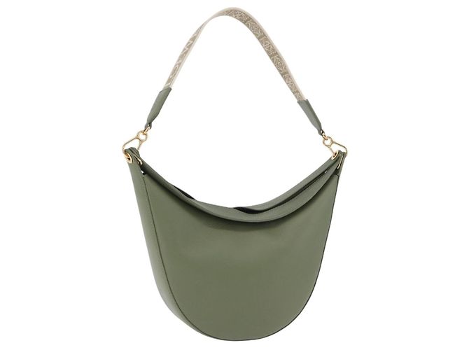 LOEWE Luna Small Schultertasche aus Leder Grün Gold Auth ka5922M Golden