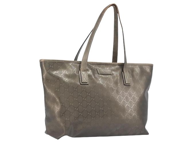 Borsa Tote GUCCI GG Implementation PVC Oro Argento 211137 Auth BA15109 D'oro