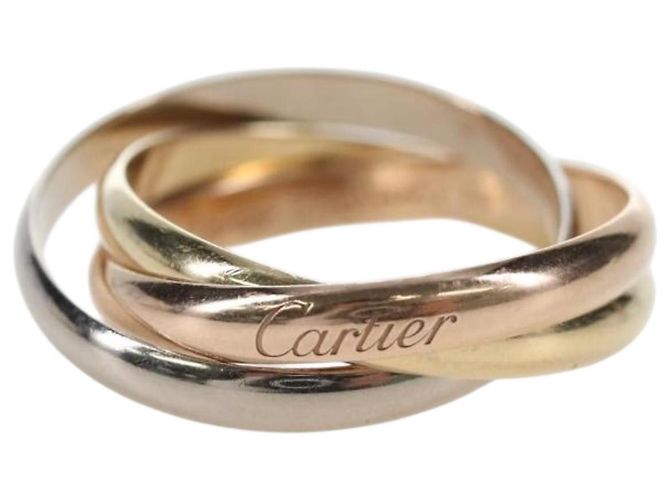 Anello CARTIER Trinity Au750 Oro Argento Auth am12316SM D'oro