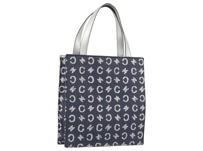 Céline Borsa a mano CELINE C Macadam Canvas Navy Auth 200940A Blu navy