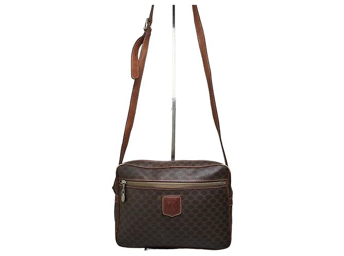 Céline Sac à épaule Vintage Celine Monogram Canvas Marron Tan