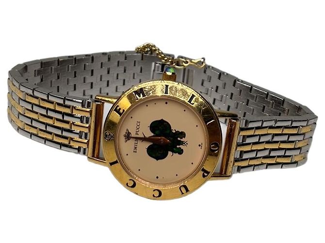 Emilio Pucci Orologio bracciale Vintage Pucci Logo Farfalla Pink Gold Rosa
